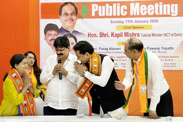Union minister Kapil Mishra participates in campaign meeting at J B Nagar