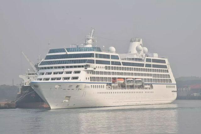 Cruise ship MS Sirena arrives at New Mangalore Port