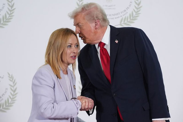 Trump calls Italian PM Meloni ‘Beautiful’ at Gaza summit